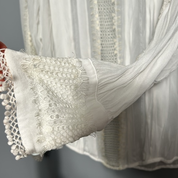 Iro Ease Long-Sleeve Sheer French Lace Blouse size 38- M - US 6 - Picture 6 of 14